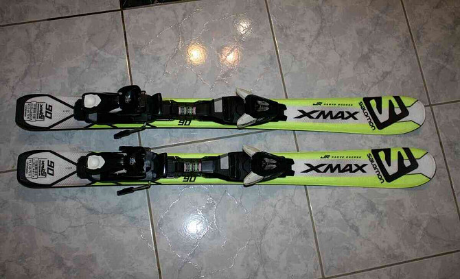 детские лыжи salomon Xmax 90 см, головные лыжные ботинки Пухов - изображение 3