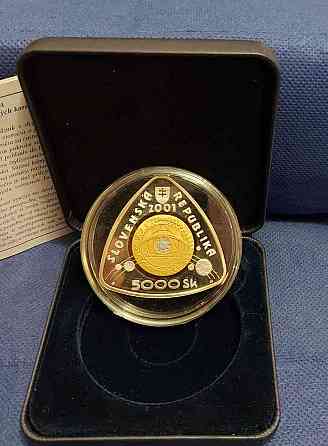 Pamätná zlatá, platinová,strieborná trimetalová minca 5000Sk Bratislava