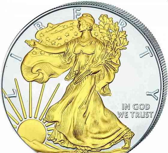 Americký Orol pozlátená minca strieborná Trencsén