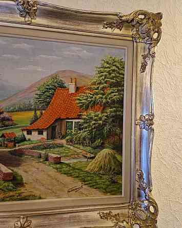 Krásny obraz maľba na dreve podpisany Košice