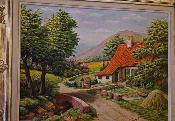 Krásny obraz maľba na dreve podpisany Košice