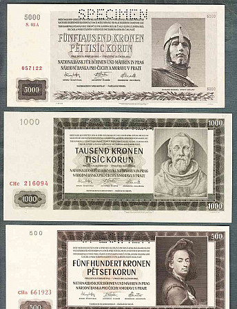 Staré bankovky PROTEKTORÁT KOMPLET SESTAV bezvadný stav UNC Praha - foto 4