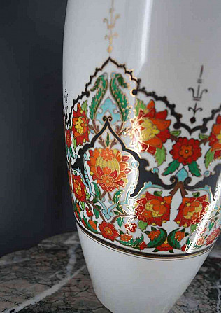 YILDIZ PORSELEN nagy török ​​váza 48 cm-es Prága - fotó 5
