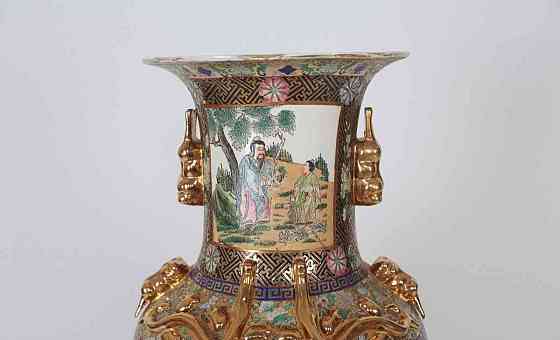 Velká čínská váza Kanton V 124 cm. Značená Прага
