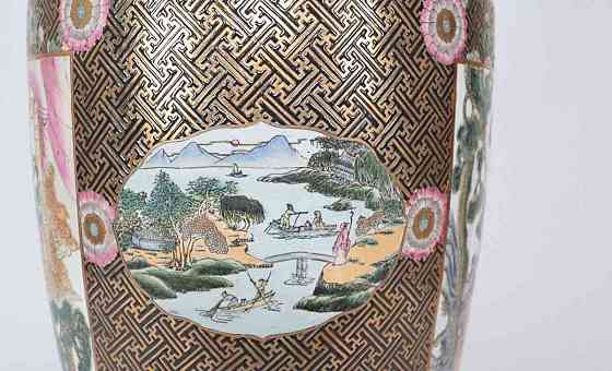 Velká čínská váza Kanton V 124 cm. Značená Praha
