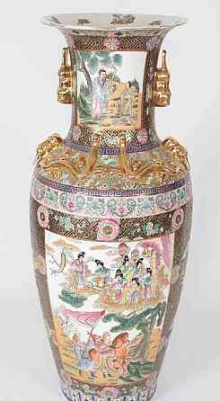 Velká čínská váza Kanton V 124 cm. Značená Prága