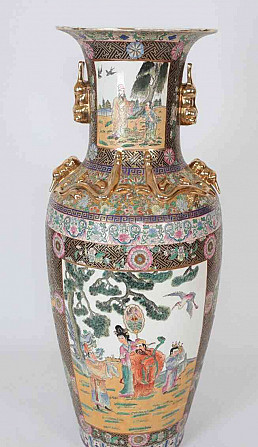Velká čínská váza Kanton V 124 cm. Značená Praha - foto 7