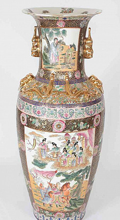 Nagy kínai váza Canton H 124 cm. Megjelölt Prága - fotó 1