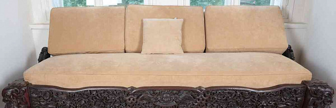 Длинный китайский диван – богатая резьба Прага - изображение 8