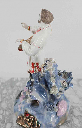 Russian porcelain statue of a zither player in 32 cm Prague - photo 4