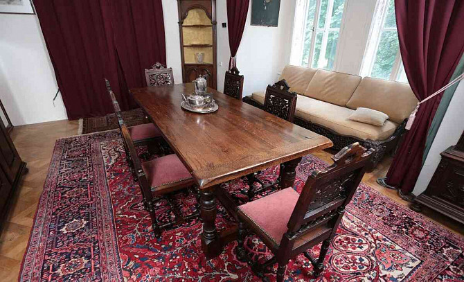 Nagyméretű neoreneszánsz asztal tömör tölgyből Prága - fotó 2
