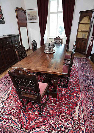 Nagyméretű neoreneszánsz asztal tömör tölgyből Prága - fotó 1