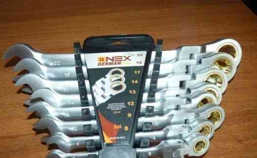 Продам новый комплект ключей ONEX, трещотка, вилка, 8 шт. Прьевидза - изображение 1