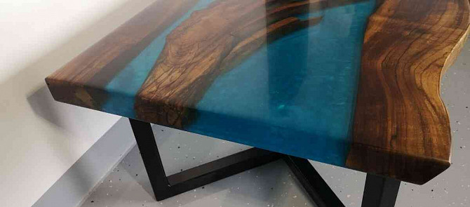 Konferenciaasztal, asztal, epoxi, tömörfa, bútor Galánta - fotó 2