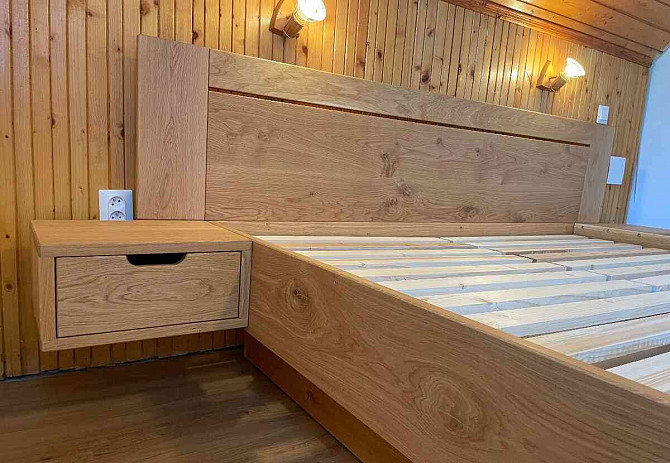 Solid oak bed with storage space  - photo 5