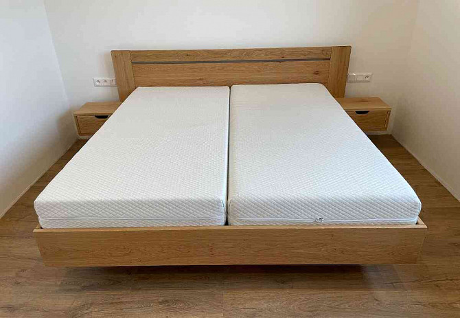 Solid oak bed with storage space  - photo 8