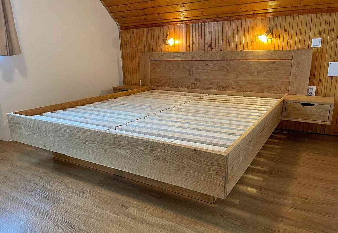 Solid oak bed with storage space  - photo 9