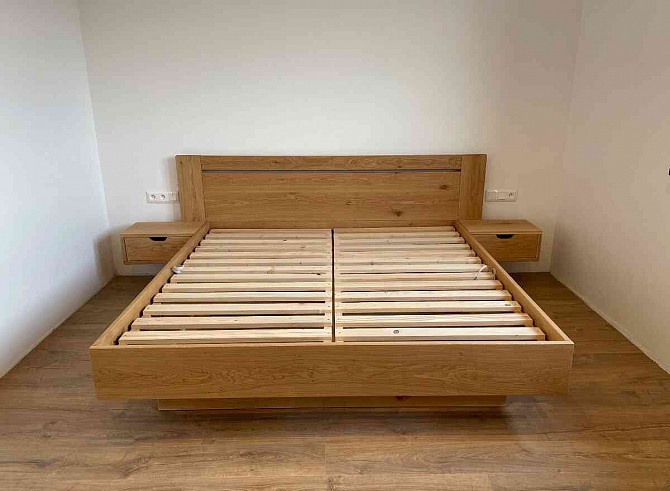 Solid oak bed with storage space  - photo 7