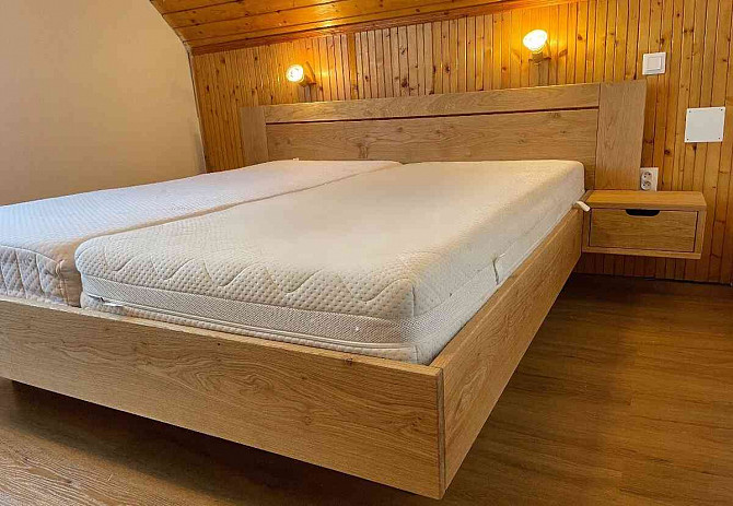 Solid oak bed with storage space  - photo 4