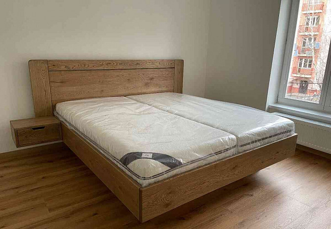 Solid oak bed with storage space  - photo 1