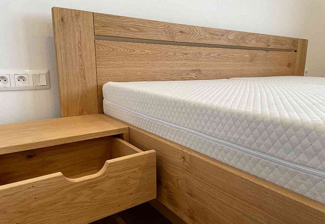 Solid oak bed with storage space  - photo 11