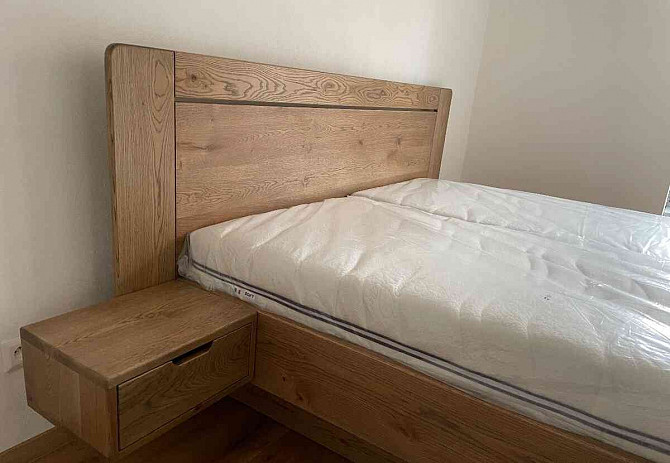 Solid oak bed with storage space  - photo 16