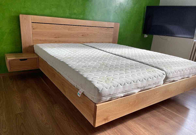 Solid oak bed with storage space  - photo 13
