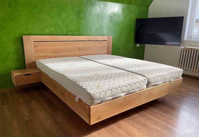 Solid oak bed with storage space  - photo 12