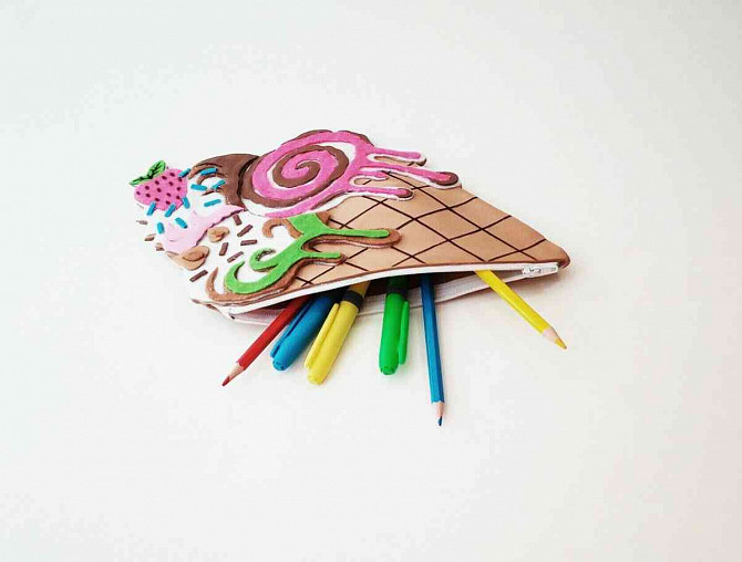 Kézzel készített tolltartó - Fagylalt Nagyszombat - fotó 6