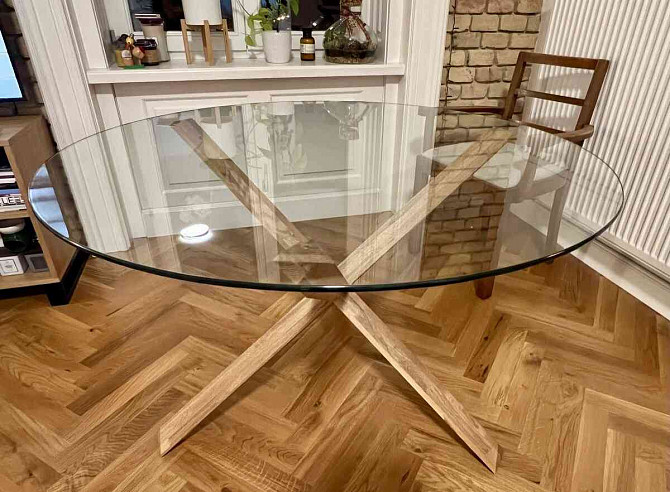 обеденный стол из стекла и дуба Братислава - изображение 7