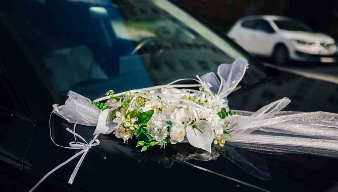 Hochzeitsdekoration für das Auto im Greenery-Stil Kesmark - Foto 4