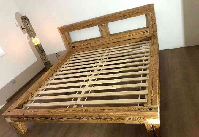Роскошная Кровать из старого дерева 180х200 см, массив Пьештяни - изображение 6