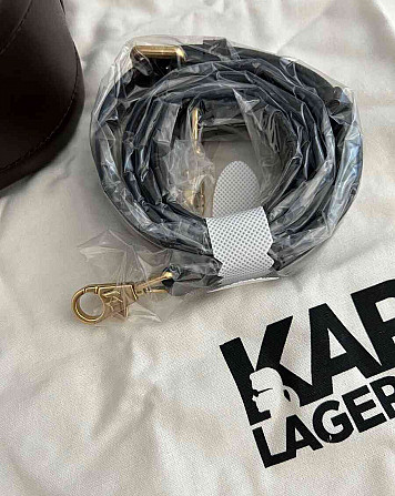 Сумка-ведро через плечо Karl Lagerfeld ksaddle коричневого цвета Братислава - изображение 4