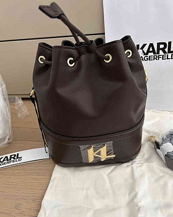 Karl Lagerfeld crossbody ksaddle bucket bag brown Bratislava - photo 1