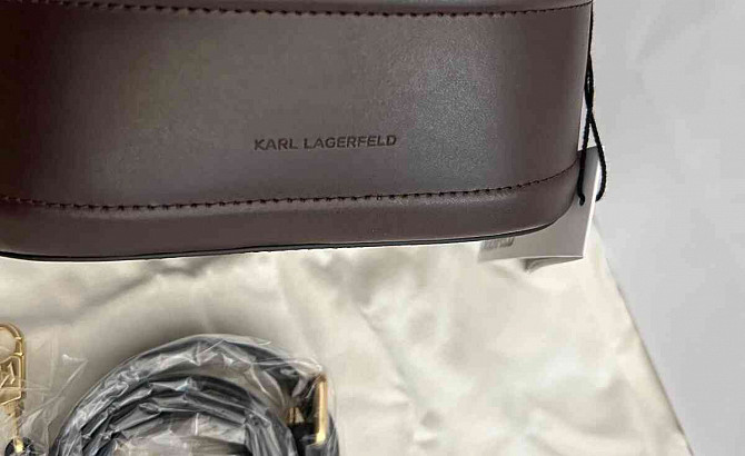 Сумка-ведро через плечо Karl Lagerfeld ksaddle коричневого цвета Братислава - изображение 6