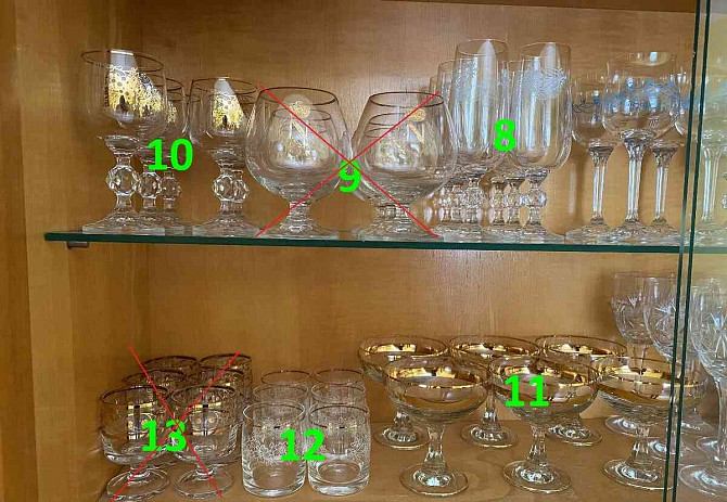 Starožitné sklenice, krystal Komárno - foto 2