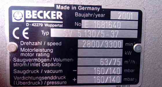 kompresor Becker SV5.1305-37 Slowakei