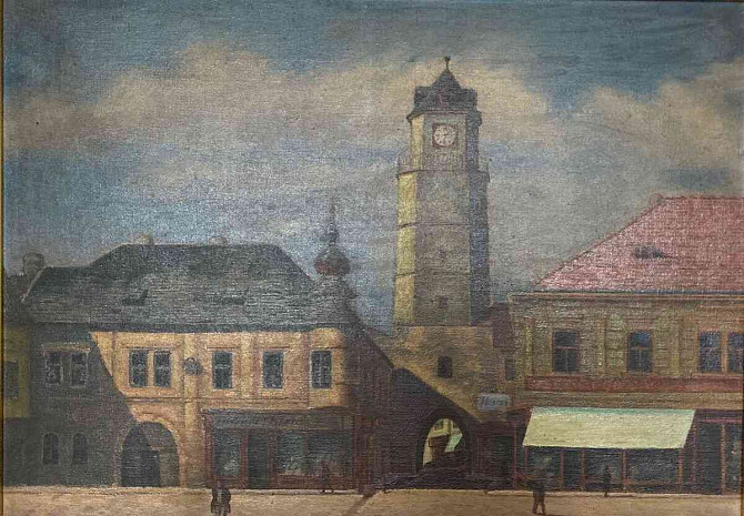 Хьюго Гросс - Площадь в Тренчине (около 1930 г.) Тренчин - изображение 2