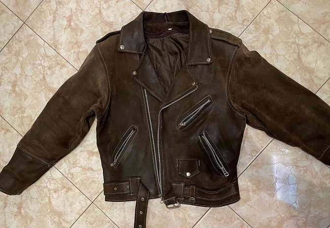 Мужская куртка из натуральной кожи, размер М. Трнава - изображение 1