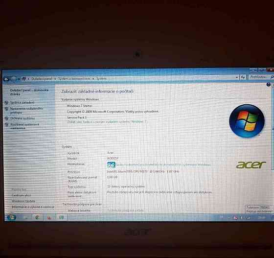 Netbook  Acer aspire one 10.1 palcov Рожнява
