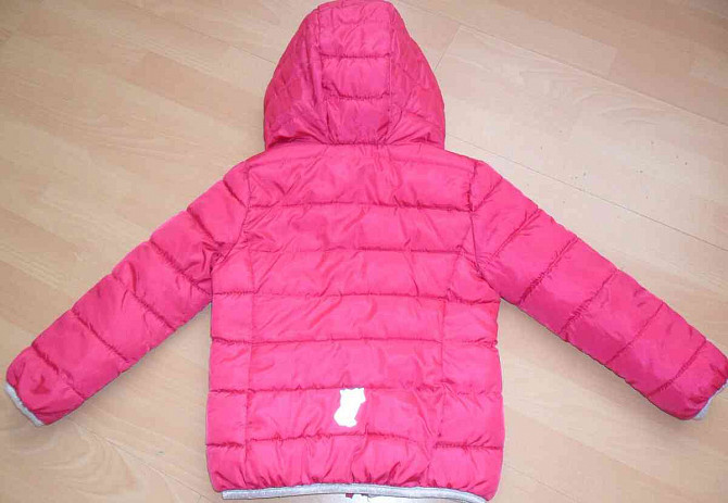 Детская переходная куртка с розовым капюшоном 116. Зволен - изображение 2