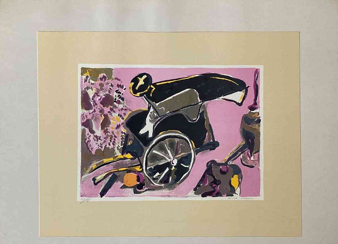 Эндре Немес, шведское портфолио, 1953 г., 6 цветных литографий. Братислава - изображение 10