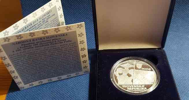 Серебряная памятная монета 200Sk, 2002 г., Людовит Фулла, пруф Братислава - изображение 2