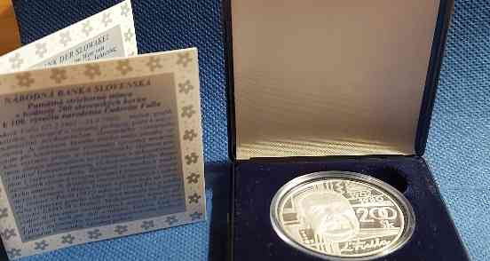 Серебряная памятная монета 200Sk, 2002 г., Людовит Фулла, пруф Братислава - изображение 1