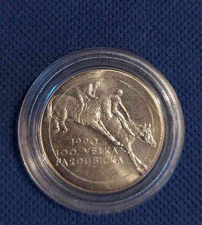 Stříbrná pamětní mince 100 Kčs,1990 - Velká pardubická Bratislava - foto 1