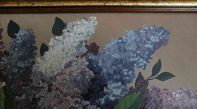 Large old oil painting on canvas - a bouquet of lilacs Medzilaborce - photo 5