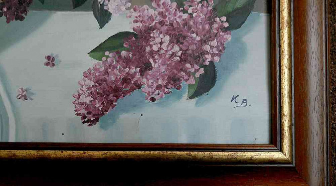 Large old oil painting on canvas - a bouquet of lilacs Medzilaborce - photo 2