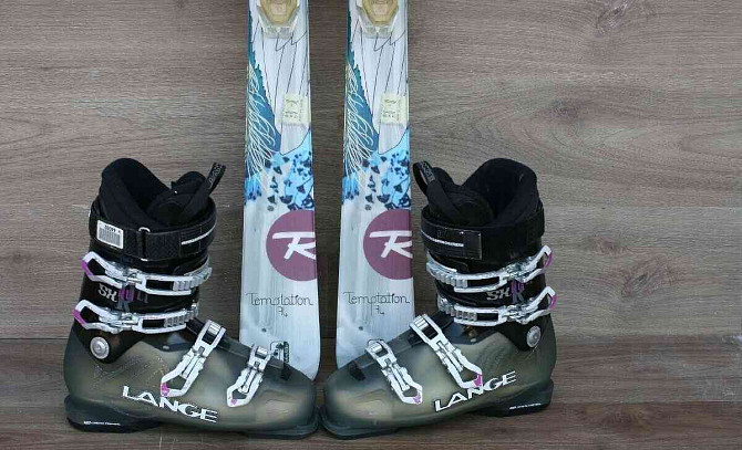 skis Rossignol temptation 74 156cm, ski boots Lange 42 Puchov - photo 2