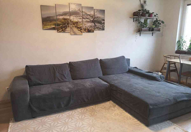 Серый раскладной большой Г-образный диван Кошице - изображение 1