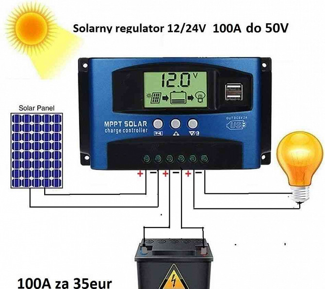 60A a 100A Solarny regulator MPPT - 1224V  (do 50 V) Bratislava - foto 2
